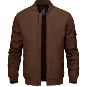 Men's Lightweight Stylish A1-Dark Coffee Casual Golf Varsity Bomber Jackets